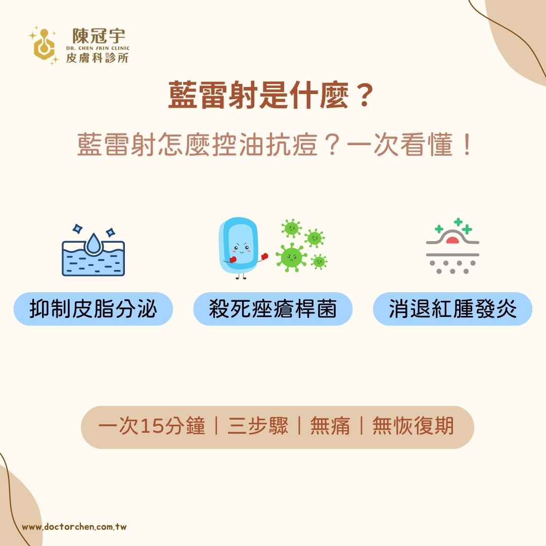 藍雷射治療青春痘、控油效果如何？多久見效？台中有推薦的皮膚科嗎？