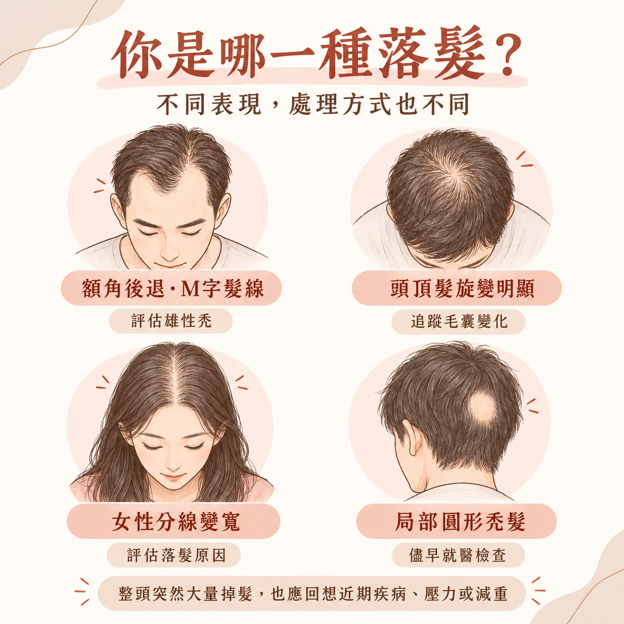 你是哪一種落髮?不同種類,處理方法也不同